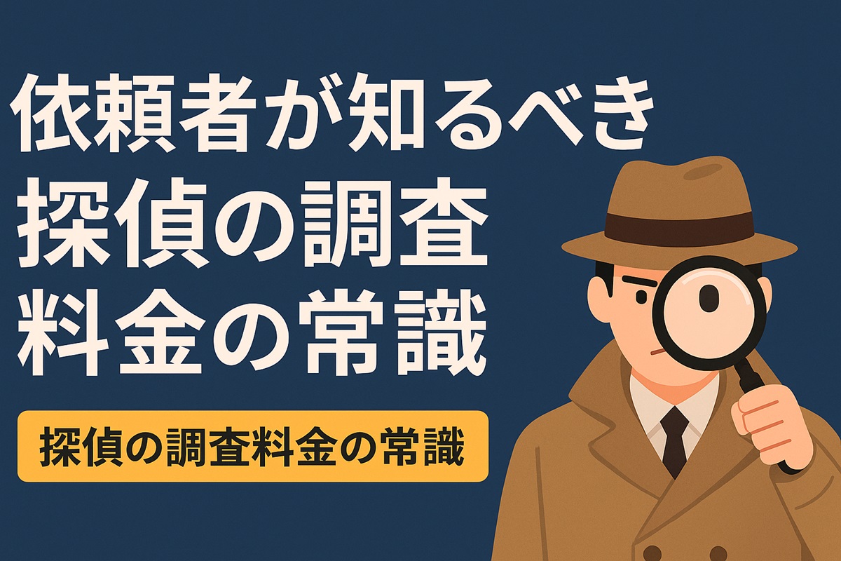 依頼者が知るべき探偵の調査料金の常識